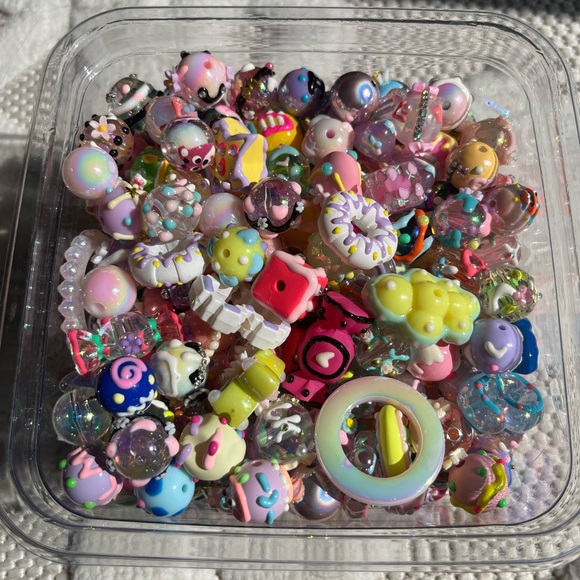Hand Painted Bead Charms | Purses Bags Totes Keychains Accessories Y2K - Picture 7 of 15